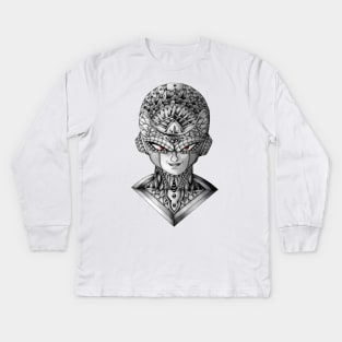 Ornate Frieza Kids Long Sleeve T-Shirt